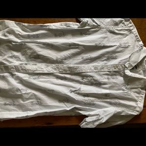 White button up with Sea Horses